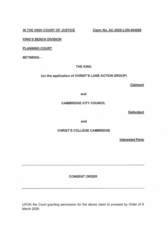 Preview of Draft Consent Order (28 Apr 2026)